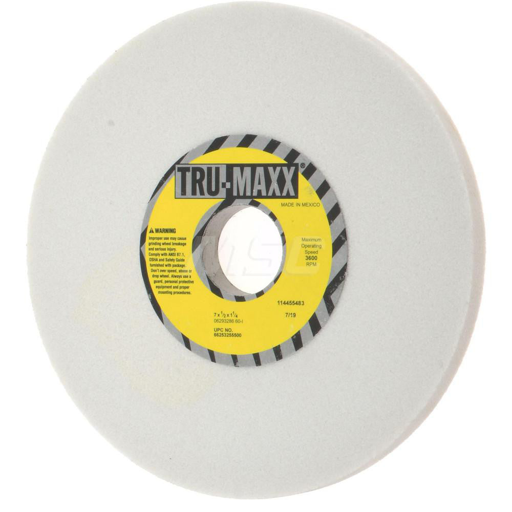 Tru-Maxx 66253255500 Surface Grinding Wheel 7" Dia, 1/2" Thick, 1-1/4" Hole, 60 Grit, I Hardness