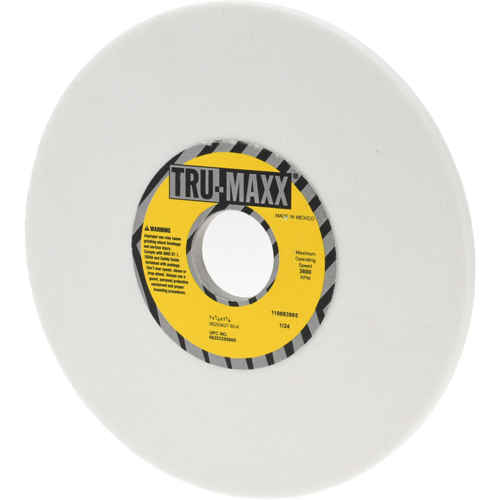 Tru-Maxx 66253255600 Surface Grinding Wheel 7" Dia, 1/4" Thick, 1-1/4" Hole, 80 Grit, K Hardness