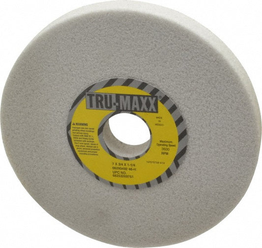 Tru-Maxx 66253269751 Surface Grinding Wheel 7" Dia, 3/4" Thick, 1-1/4" Hole, 46 Grit, H Hardness