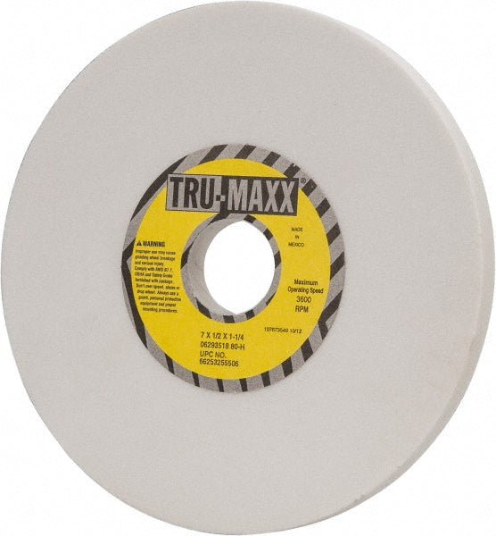 Tru-Maxx 66253255506 Surface Grinding Wheel 7" Dia, 1/2" Thick, 1-1/4" Hole, 80 Grit, H Hardness