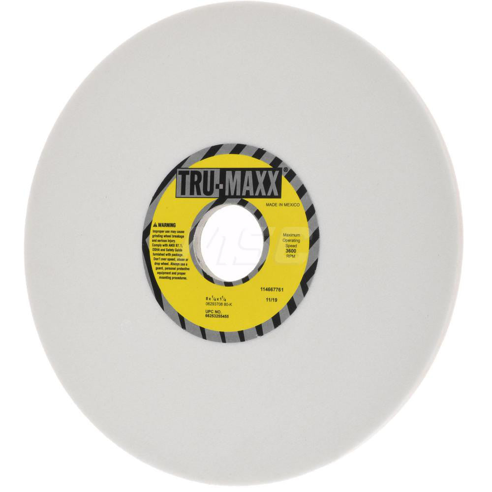 Tru-Maxx 66253255455 Surface Grinding Wheel 8" Dia, 1/4" Thick, 1-1/4" Hole, 80 Grit, K Hardness