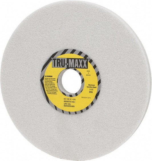 Tru-Maxx 66253255460 Surface Grinding Wheel 8" Dia, 1/2" Thick, 1-1/4" Hole, 46 Grit, I Hardness