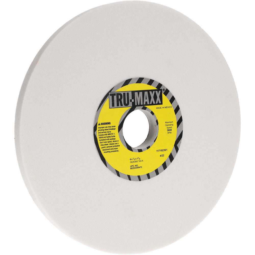 Tru-Maxx 66253255472 Surface Grinding Wheel 8" Dia, 1/2" Thick, 1-1/4" Hole, 80 Grit, K Hardness