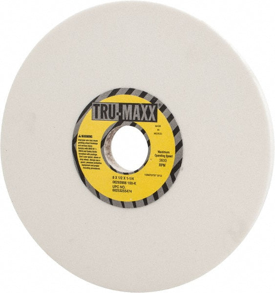 Tru-Maxx 66253255474 Surface Grinding Wheel 8" Dia, 1/2" Thick, 1-1/4" Hole, 100 Grit, K Hardness