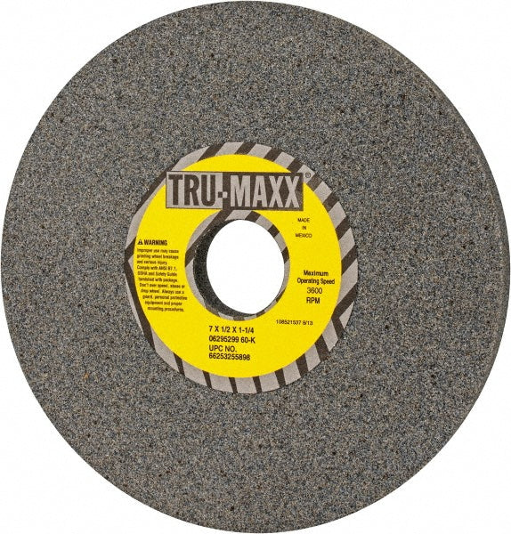 Tru-Maxx 66253255898 Surface Grinding Wheel 7" Dia, 1/2" Thick, 1-1/4" Hole, 60 Grit, K Hardness