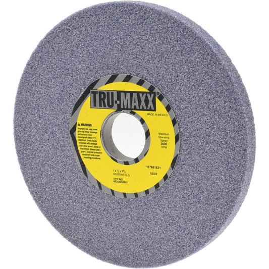 Tru-Maxx 66253255907 Surface Grinding Wheel 7" Dia, 1/2" Thick, 1-1/4" Hole, 46 Grit, G Hardness