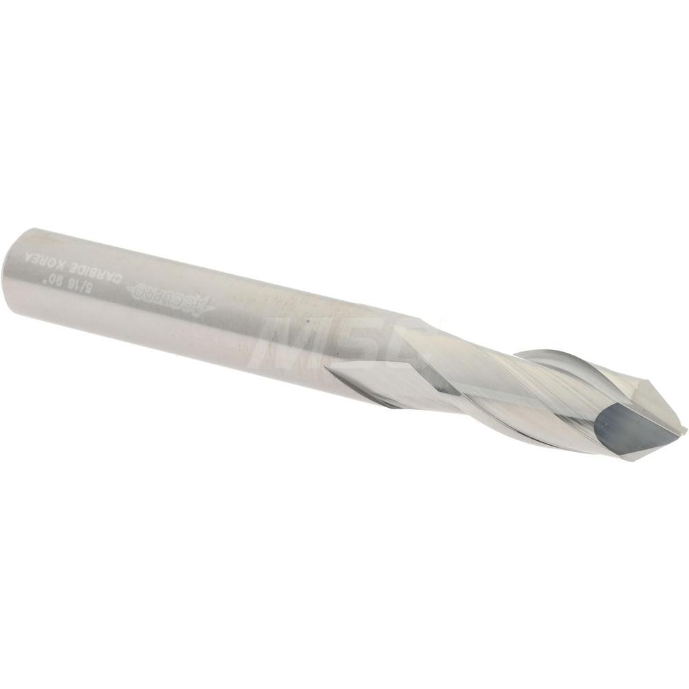 Accupro SAMG-1010-DP-PL Drill Mill 5/16" Dia, 13/16" LOC, 2 Flutes, 90 &deg Point, Solid Carbide
