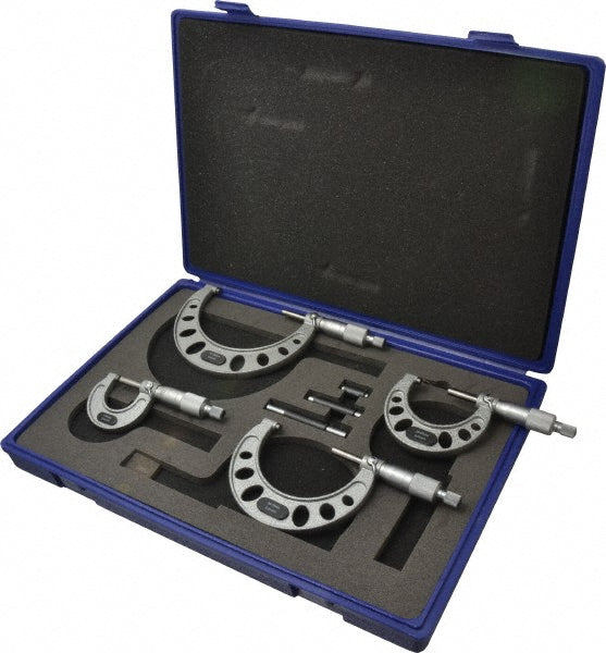 Value Collection 105-44-10 Mechanical Outside Micrometer Set 4 Pc, 0.01 mm Graduation