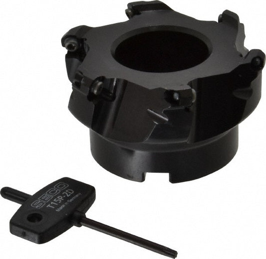 Seco 00086840 3.15" Cut Diam, 1" Arbor Hole, 0.138" Max Depth of Cut, 43&deg Indexable Chamfer & Angle Face Mill