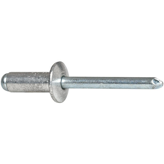 RivetKing ABS86/P100 Open End Blind Rivet Size 86, Dome Head, Aluminum Body, Steel Mandrel
