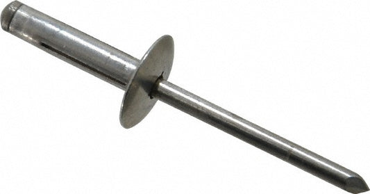 RivetKing ABL0625LF/P100 Tri Folding Blind Rivet Size 625, Large Flange Head, Aluminum Body, Aluminum Mandrel