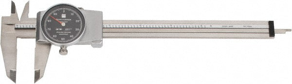 TESA Brown & Sharpe 599-579-5 Dial Caliper 6", 0.001000" Graduation, 0.1" per Revolution, Stainless Steel Jaws