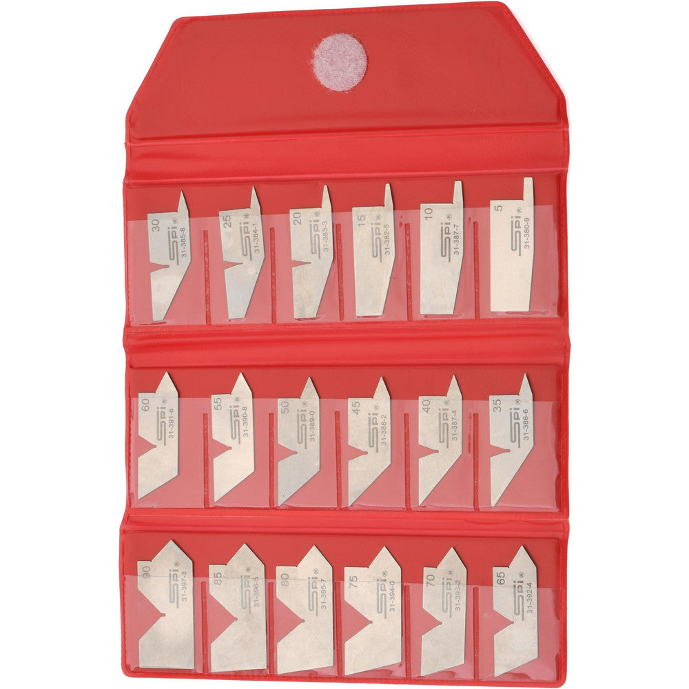 SPI 31-375-9 18 Piece Stainless Steel Angle Gage Set