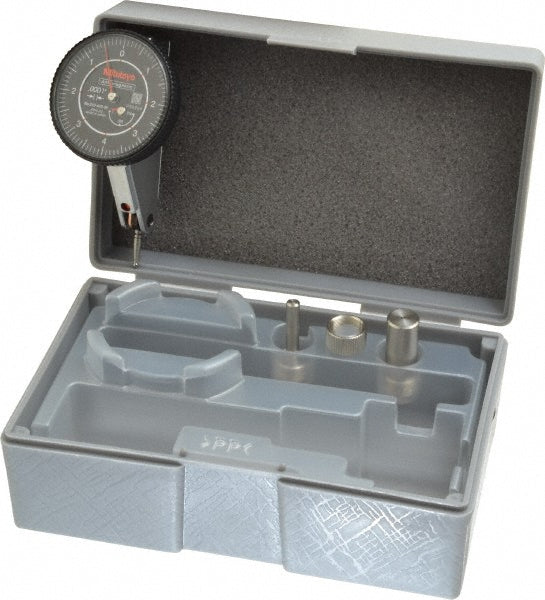 Mitutoyo 513-443-16A Horizontal Dial Test Indicator 0.0160" Max, 0-5-0 Dial Reading, 0.000200" Accuracy