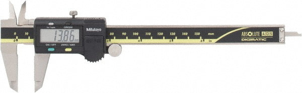 Mitutoyo 500-171-30 Electronic Caliper 150.00 mm, 6", 0.01 mm, 0.0005" Resolution, +/-0.02 mm, +/-0.0010" Accuracy, Data Output, Stainless Steel