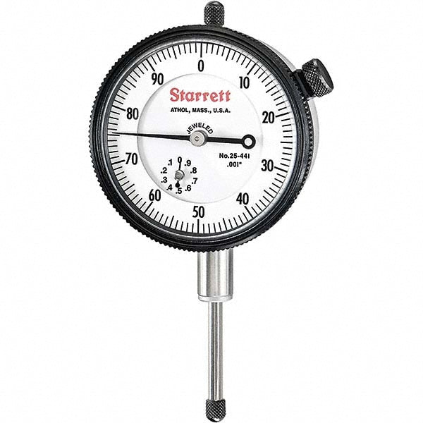 Starrett 66863 Dial Drop Indicator 0 to 1" Range, 0-100 Dial Reading, 0.001" Graduation, 2-1/4" Dial Dia