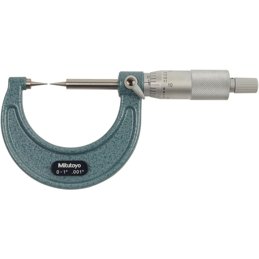 Mitutoyo 112-177 1 Inch, 38mm Throat Depth, Ratchet Stop, Mechanical Point Micrometer