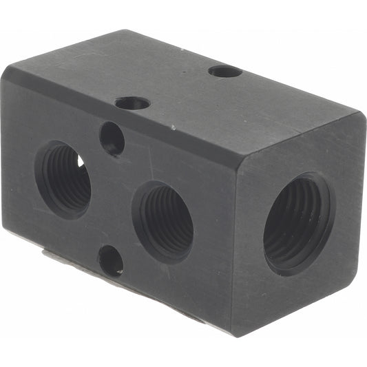 Polyconn PCM10-125-02B Manifold 1/4" Inlet, 1/8" Outlet, 2 Inlet Ports, 2 Outlet Ports, 1.75" OAL, 1" OAW, 1" OAH