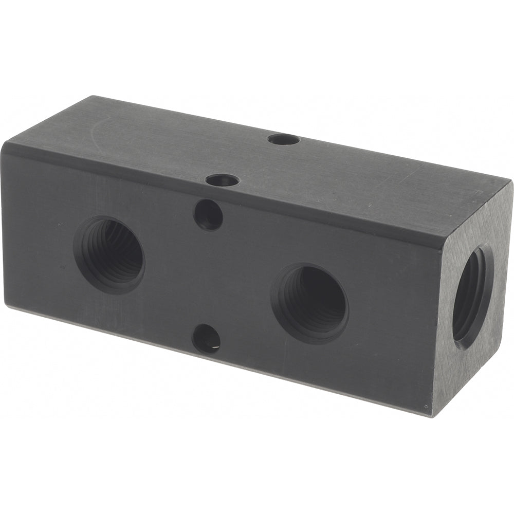 POLYCONN PCM20-250-02BW Manifold 3/8" Inlet, 1/4" Outlet, 2 Inlet Ports, 2 Outlet Ports, 3.25" OAL, 1.25" OAW, 1-1/4" OAH