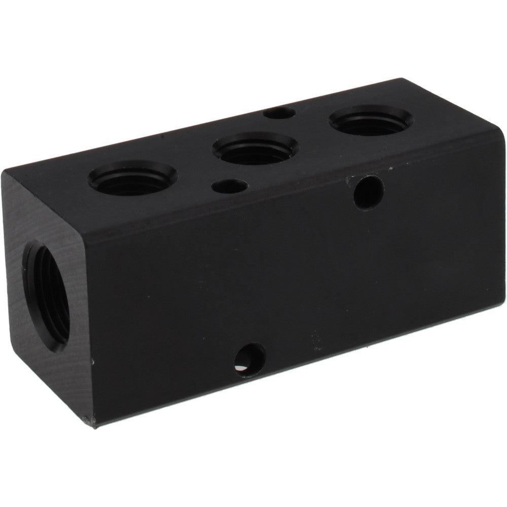 POLYCONN PCM20-250-03B Manifold 3/8" Inlet, 1/4" Outlet, 2 Inlet Ports, 3 Outlet Ports, 3" OAL, 1.25" OAW, 1-1/4" OAH