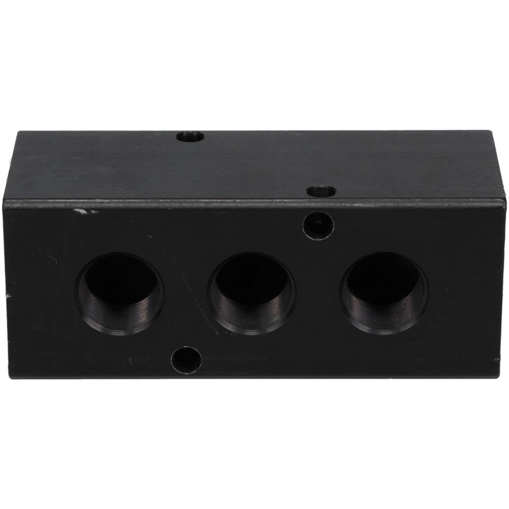 POLYCONN PCM30-375-03B Manifold 1/2" Inlet, 3/8" Outlet, 2 Inlet Ports, 3 Outlet Ports, 3.75" OAL, 1.5" OAW, 1-1/2" OAH