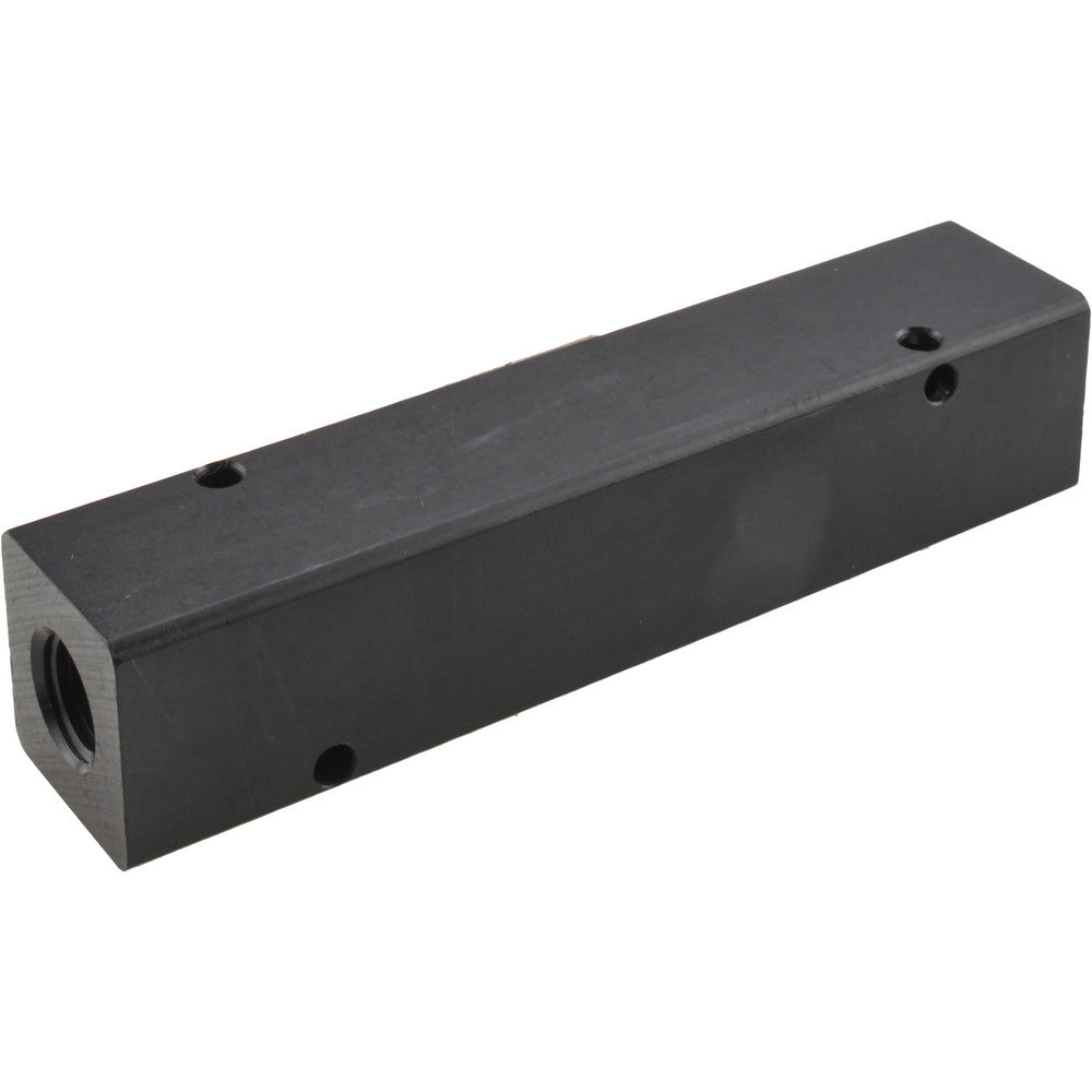Polyconn PCM10-125-06B Manifold 1/4" Inlet, 1/8" Outlet, 2 Inlet Ports, 6 Outlet Ports, 4.75" OAL, 1" OAW, 1" OAH