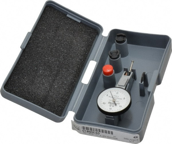 TESA Brown & Sharpe 599-7030-6 Dial Test Indicators 0.03 Max, 0-15-0, 0.0005" Accuracy, Horizontal