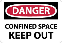 AccuformNMC D372P Accident Prevention Sign Rectangle, "Danger, CONFINED SPACE KEEP OUT"