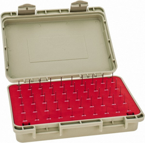 Vermont Gage 101200200 Class ZZ Plug Gage Set 0.011 to 0.06" Range, 50 Pc