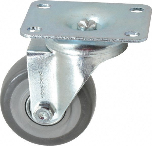 Shepherd 110387 Swivel Top Plate Caster Polyurethane, 3" Wheel Dia, 1-1/4" Wheel Width, 185 lb Capacity, 4-1/4" OAH