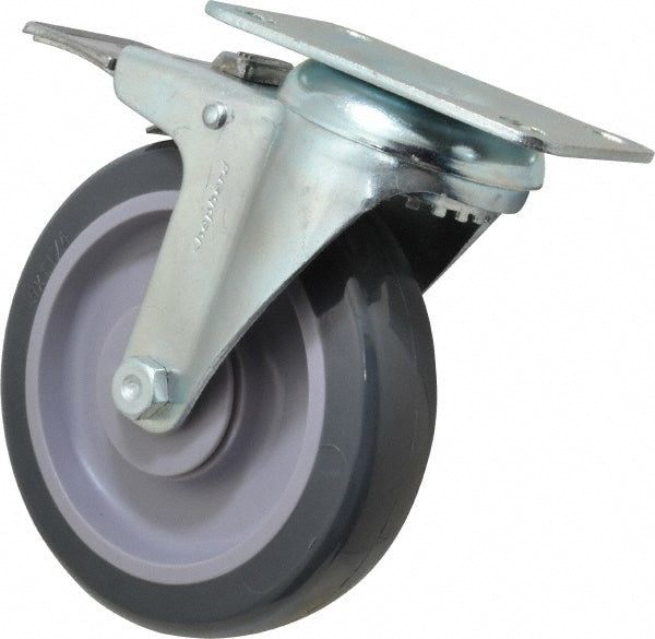Shepherd 110496 Swivel Top Plate Caster Polyurethane, 5" Wheel Dia, 1-1/4" Wheel Width, 225 lb Capacity, 6-1/4" OAH