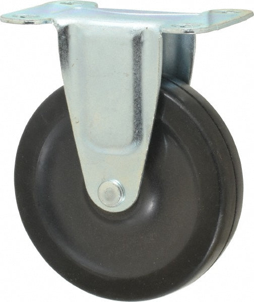 Shepherd 103081 Rigid Top Plate Caster Soft Rubber, 4" Wheel Dia, 15/16" Wheel Width, 125 lb Capacity, 4-3/4" OAH