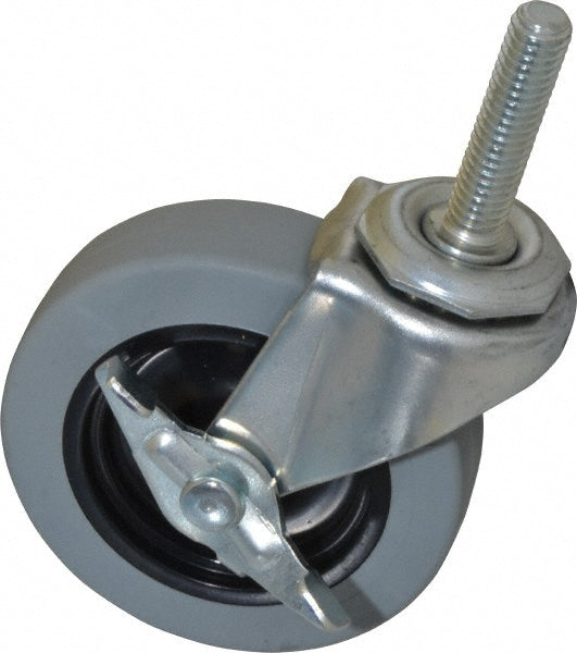 Shepherd 102471 3" Dia x 13/16" Wide x 3-1/2" OAH Stem Mount Swivel Caster with Brake