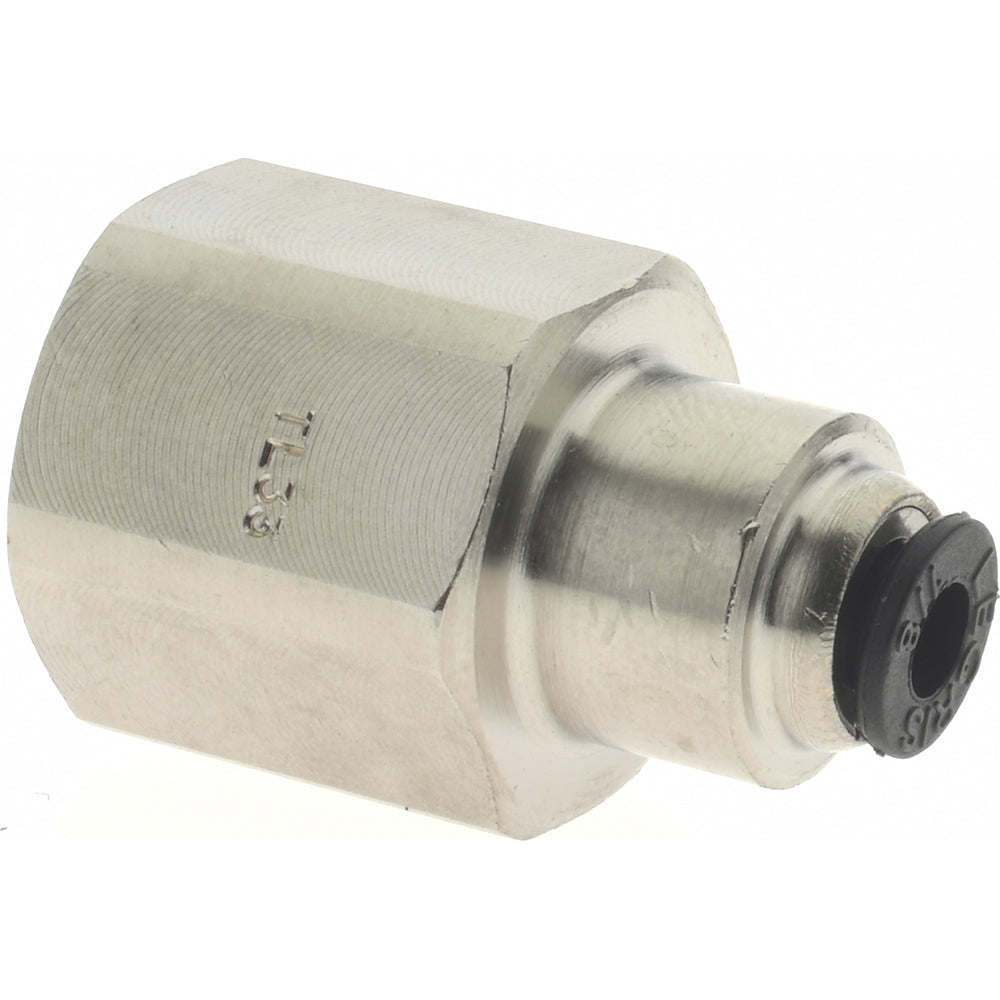 Legris 3014 53 14 Push-To-Connect Tube Fitting Connector, Straight, 1/4" Thread, 1/8" OD