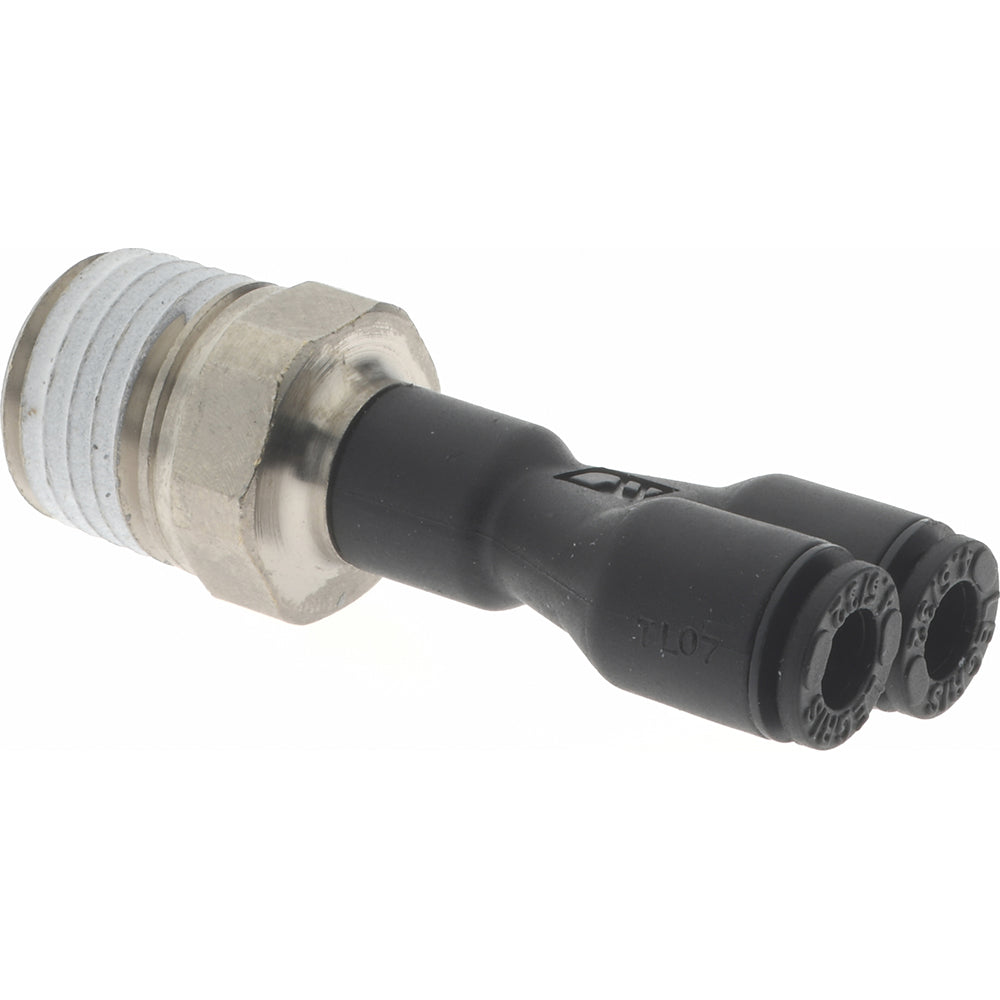 Legris 3148 04 14 Push-To-Connect Tube Fitting Y-Connector, 1/4" Thread, 5/32" OD