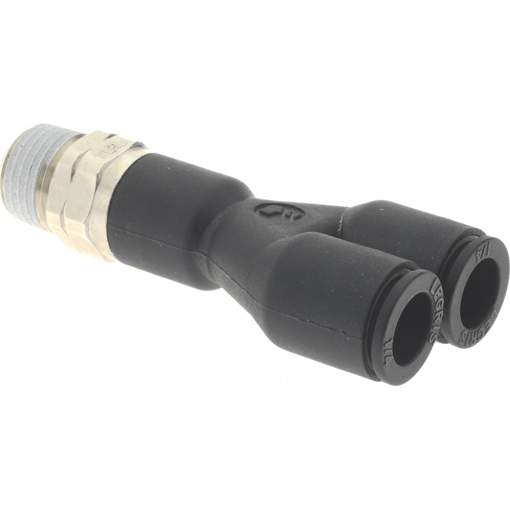 Legris 3148 56 11 Push-To-Connect Tube Fitting Y-Connector, 1/8" Thread, 1/4" OD