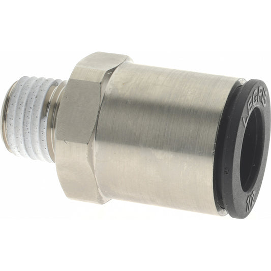 Legris 3175 62 14 Push-To-Connect Tube to Male NPT Tube Fitting Connector, 1/4" Thread, 1/2" OD