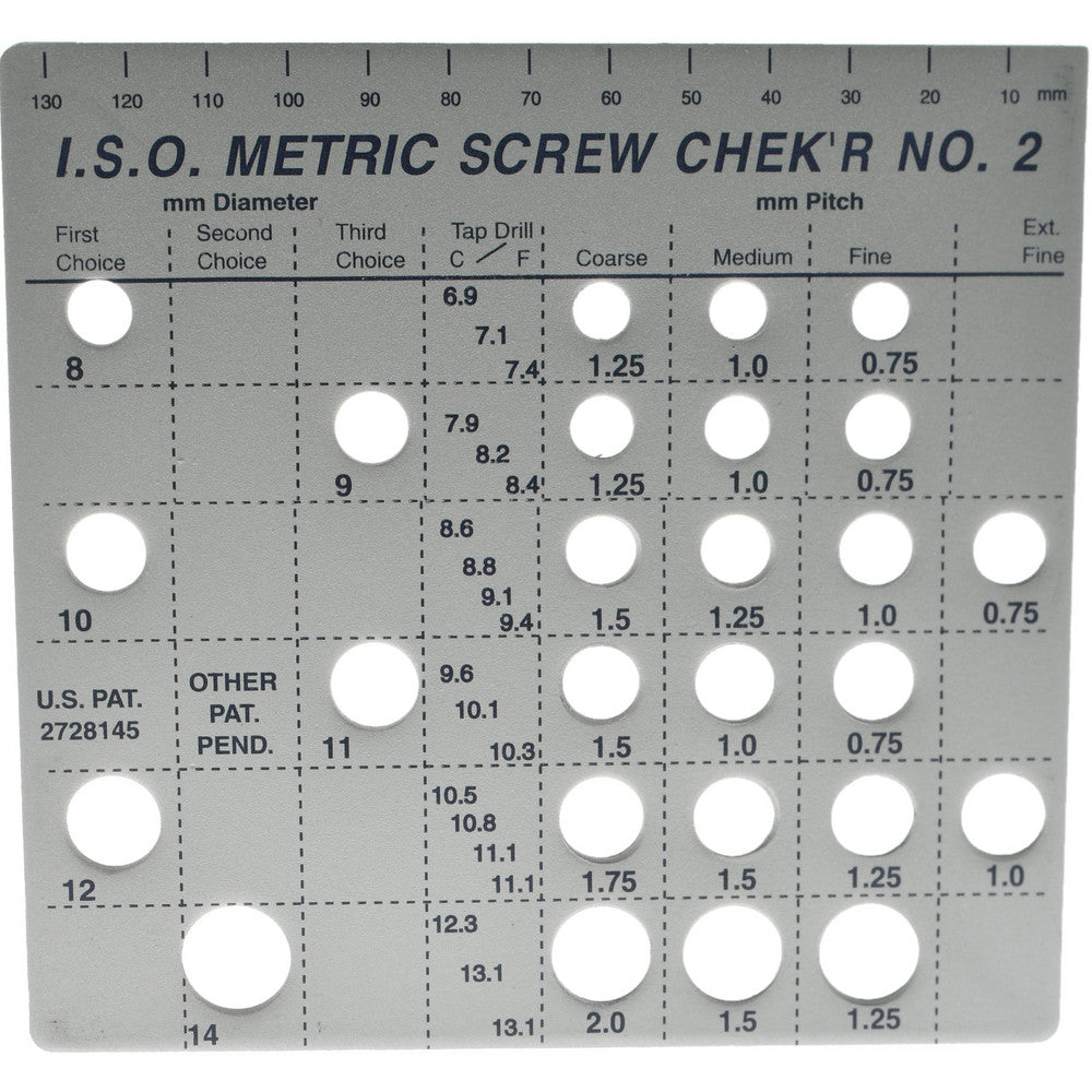 Value Collection 02130-METRIC #2 M8 to M14mm Stainless Steel Metric Thread Screw Checker