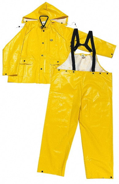 OnGuard 76017.S Rain Suit with Pants Size Small, Non-Hazardous Protection, Yellow, Polyester & PVC