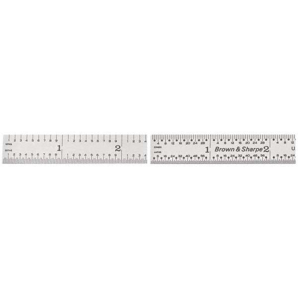 TESA Brown & Sharpe 599-323-1205 Steel Rule 12" OAL, 5R Graduation, Flexible, 1/2" OAW