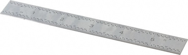 TESA Brown & Sharpe 599-314-605 Steel Rule 6" OAL, 5R Graduation, Rigid, 3/4" OAW