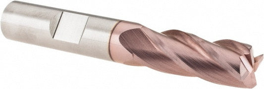 Kyocera SGS Precision Tools 38129 Corner Radius End Mill 3/8" Dia, 1" LOC, 0.02" Radius, 4 Flutes, Solid Carbide