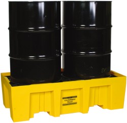 Eagle 1620 Spill Pallet 2 Drum, 66 gal, 4,000 lb, Polyethylene