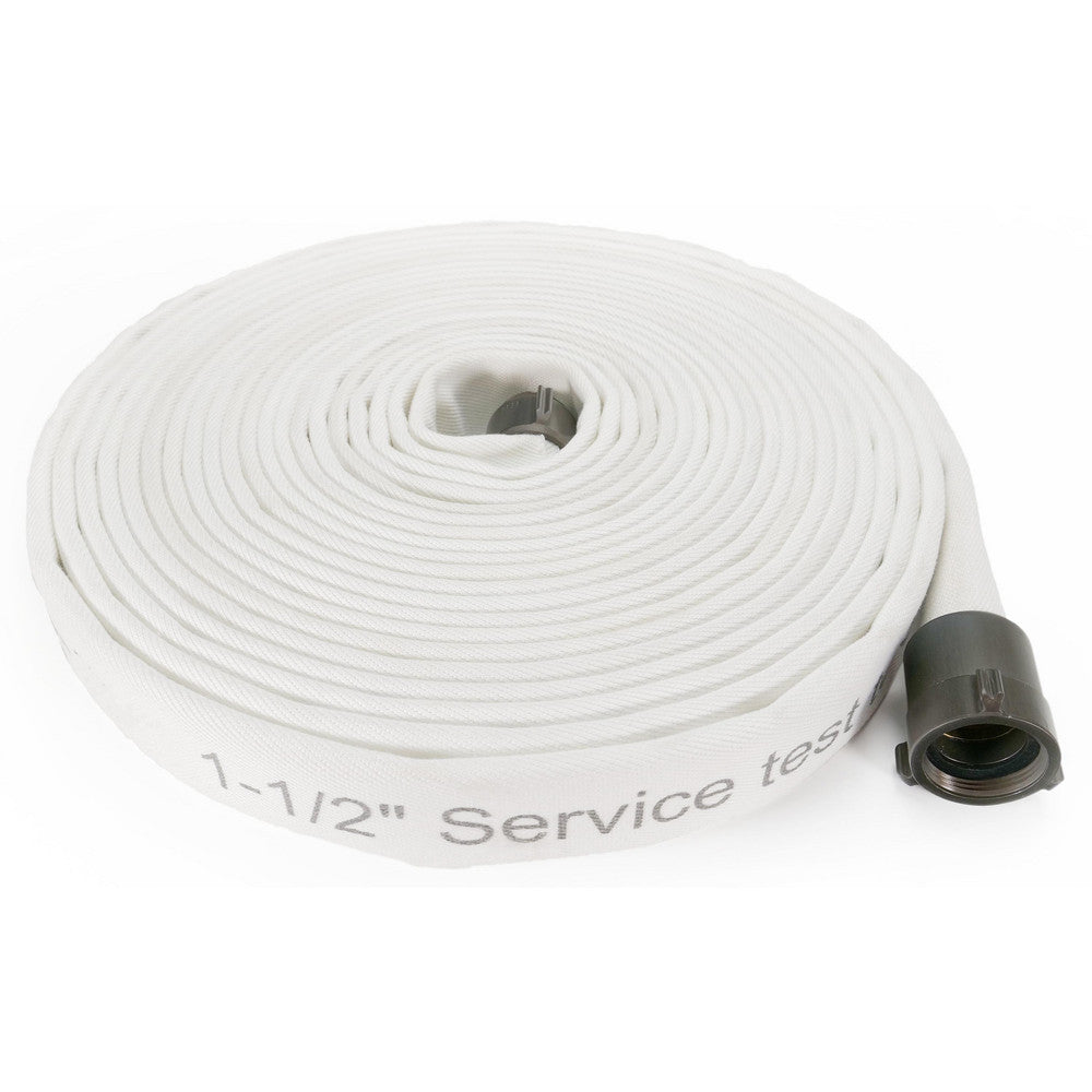 Pro-Source FAD15050300ALNH Double Jacket Fire Hose 1-1/2" ID, 50' Long, Polyester, White