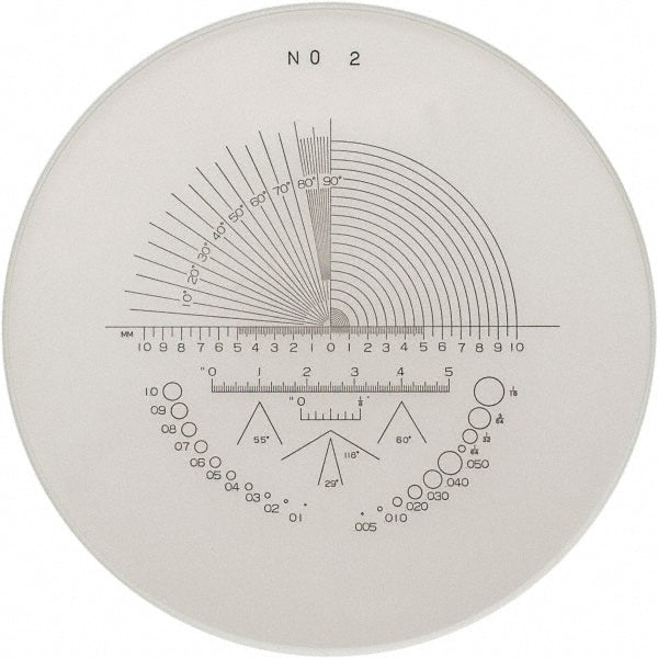 SPI 40-242-0 1-3/8 Inch Diameter, Optical Comparator Chart and Reticle