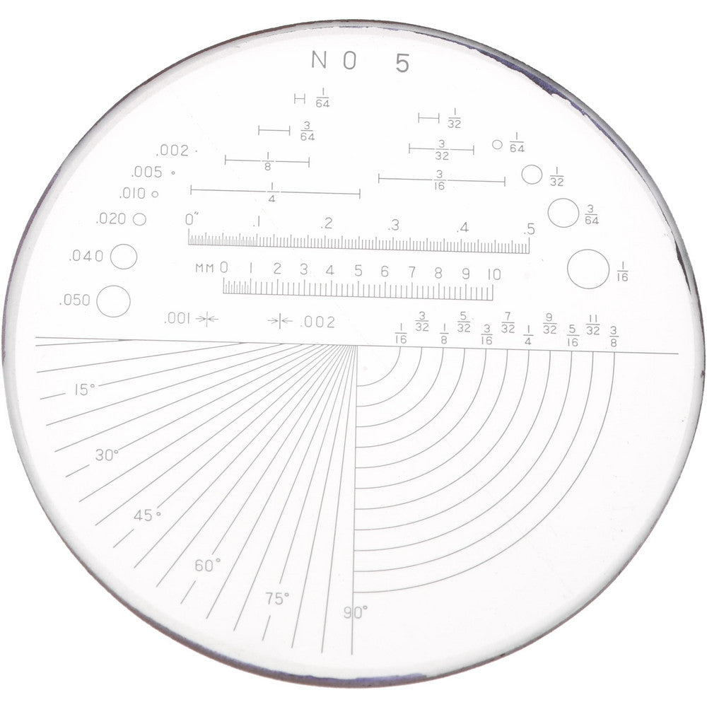 SPI 40-085-3 1 Inch Diameter, Optical Comparator Chart and Reticle