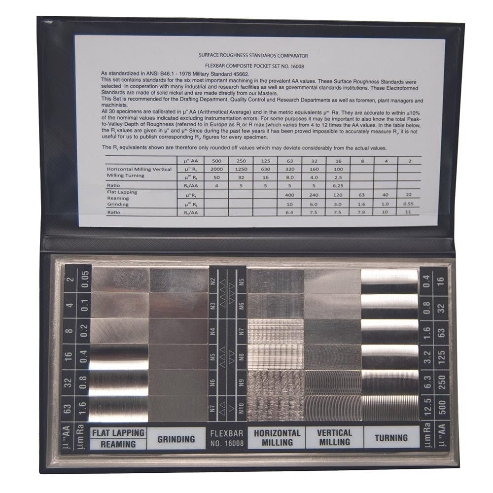 Flexbar 16008 2 to 500 AA micro Inch Surface Finish, Nickel, Surface Finish Comparator