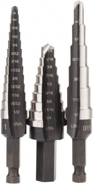 Irwin 10502ZR Drill Bit Set 3 Pc, 0.125" Drill Bit SizesHigh Speed Steel