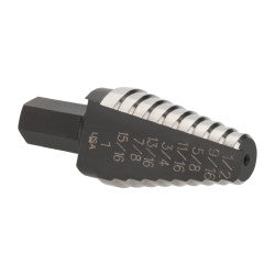 Irwin 10220 Step Drill Bit 9/16 to 1" Dia, 7/16" Shank Dia, High Speed Steel, 8 Hole Sizes