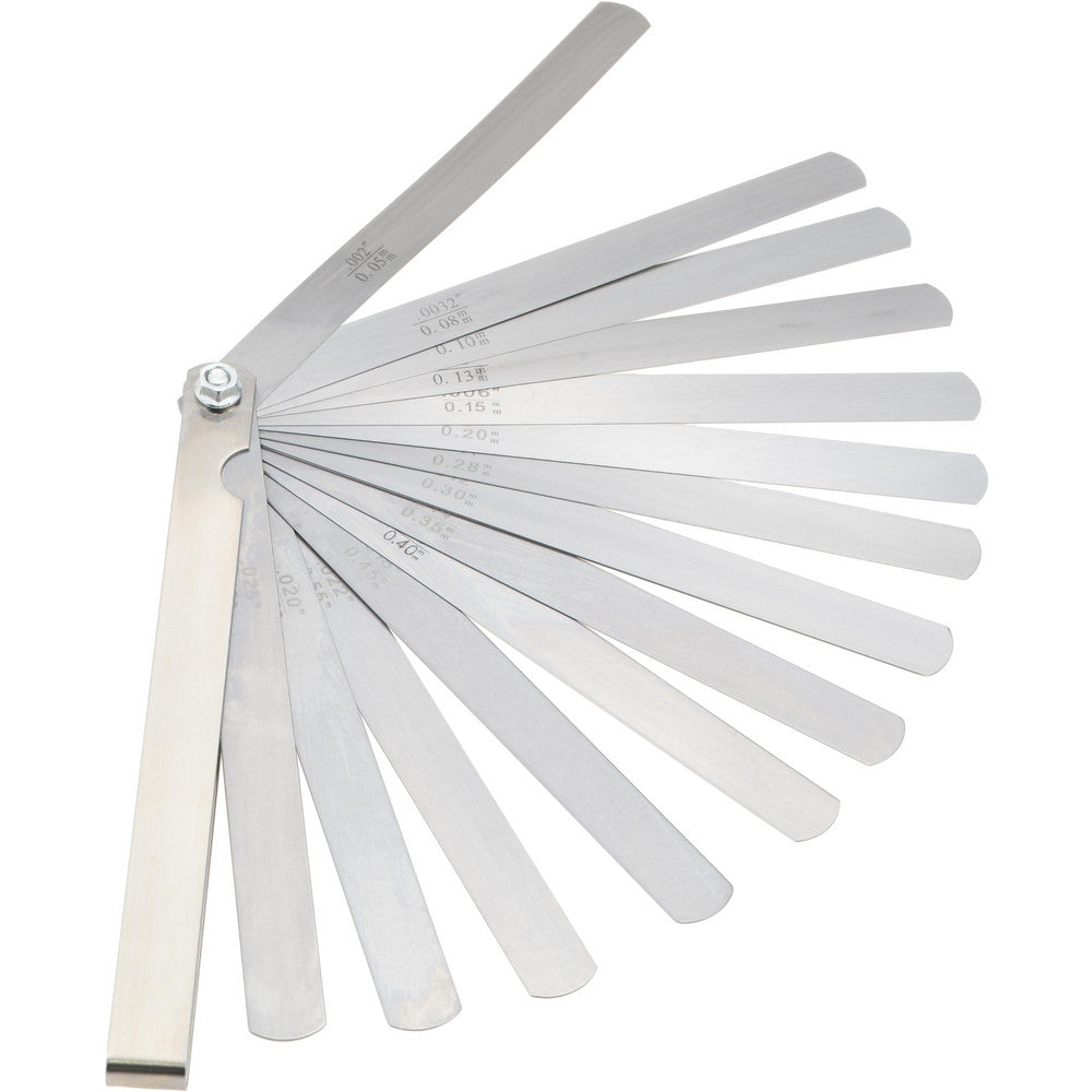 Value Collection 615-7211 15 Piece, 0.002 to 0.025" Thick, Feeler Gage Set